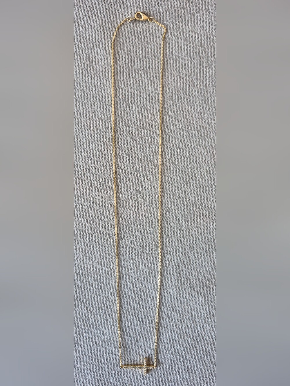 Minimalist Gold Cross Bar Pendant Necklace